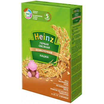 Heinz первая овсяная каша, без молока, с 5 месяцев, 180гр (01466)