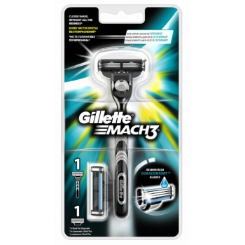 Gillette MACH3 бритва 1шт + 2 сменные кассеты (20706)