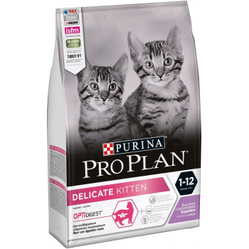 Pro Plan Kitten сухой корм для котят с чувствительным пищеварением до 12 месяцев, с индейкой, 10кг (96012+)
