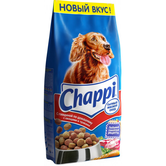 Chappi сухой корм для взрослых собак всех пород, с говядиной, 15кг (80829+)
