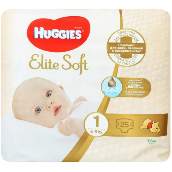 Huggies Elite Soft подгузники #1, 3-5 кг, 20шт (47923)