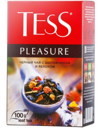 Tess Pleasure чёрный чай с шиповником и яблоком, 100гр (05886)