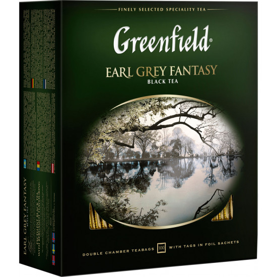 Greenfield Earl Grey Fantasy чёрный чай с ароматом бергамота, в пакетиках, 100шт (05848)
