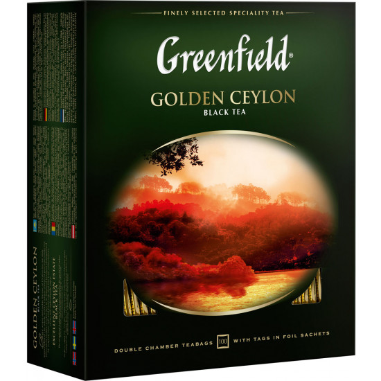 Greenfield Golden Ceylon чёрный чай, в пакетиках, 100шт (05817)