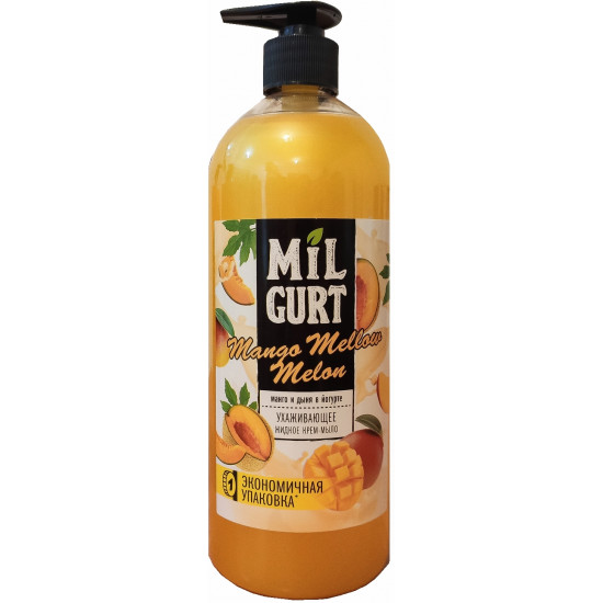 MiLGurt ухаживающее жидкое крем-мыло, манго и дыня в йогурте, 860мл (17653)