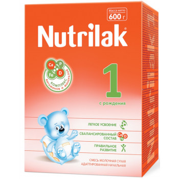 Nutrilak сухая молочная смесь c рождения #1, 600гр (20700)