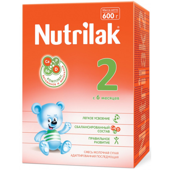Nutrilak сухая молочная смесь #2,  6-12 месяцев, 600г (20724)