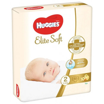 Huggies Elite Soft подгузники #2, 4-6 кг, 82шт (47985)