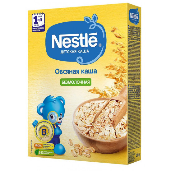 Nestle овсяная каша, безмолочная, с 5 месяцев, 200гр (31122)