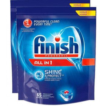 Finish Shine & Protect, таблетки для посудомоечной машины, выгодный набор, 130шт (63257)