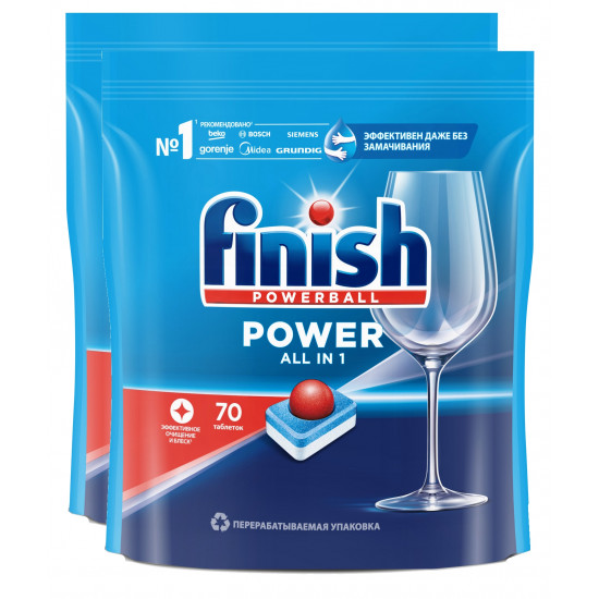 Finish Power All-in-1 таблетки для посудомоечной машины, выгодный набор, 140шт (63257)