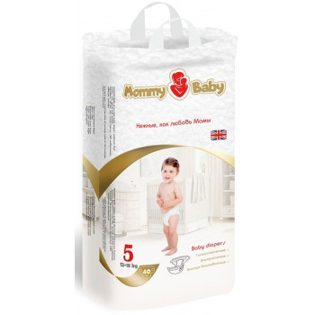 Mommy Baby подгузники #5, 12-18 кг, 40шт (59039)