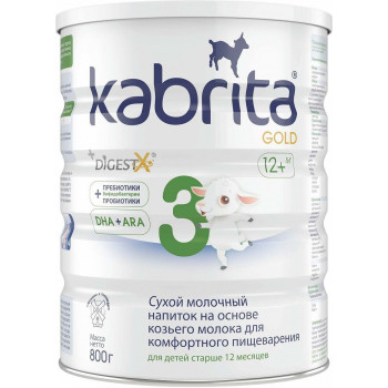 Kabrita Gold адаптированная сухая молочная смесь на основе козьего молока, #3, с 12 месяцев, 800г (07335) 