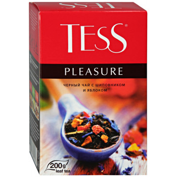 Tess Pleasure чёрный чай с шиповником и яблоком, 200гр (10057)