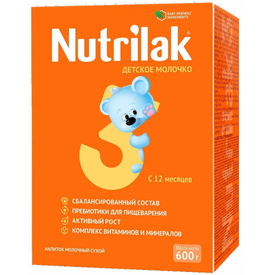 Nutrilak сухая молочная смесь #3,  12-18 месяцев, 600г (20725)