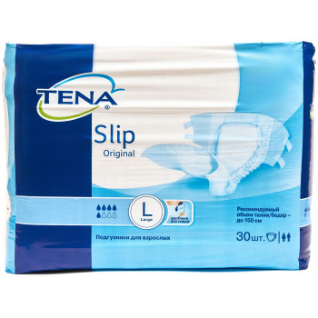 TENA Slip Large подгузники для взрослых #3, 5 капель, 30шт (38595)