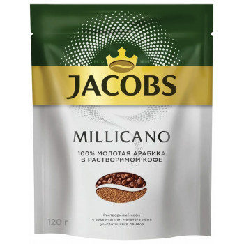 Jacobs Millicano кофе молотый в растворимом, сашет 120гр (79445)