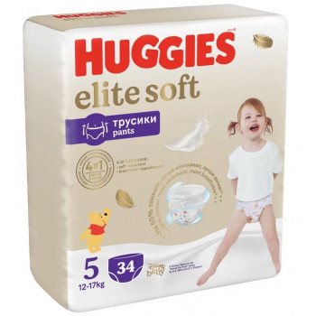 Huggies Elite Soft трусики-подгузники #5, 12-17кг, 34шт (46989)