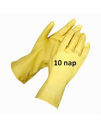 Резиновые перчатки тонкие для хозяйственных работ, M, выгодный набор 10 пар (91835)