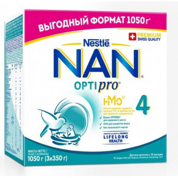 Nestle NAN Optipro сухая молочная смесь #4, 18+ месяцев, 1050гр (14515)