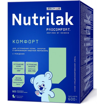 Nutrilak Комфорт сухая специализированная смесь, с 0-12 мес, 600гр (21060)