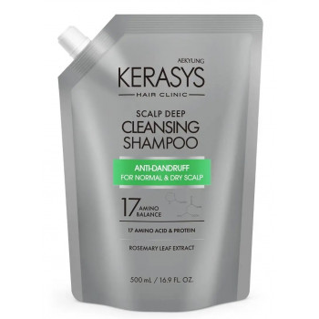 Kerasys Cleansing Shampoo шампунь против перхоти для сухой кожи, запаска 500мл (00713)