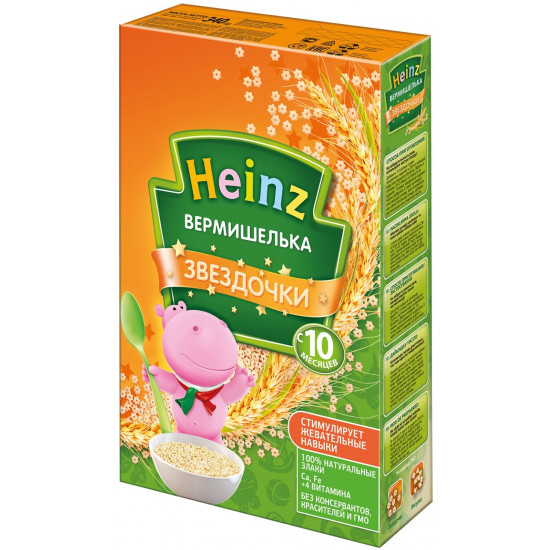 Heinz вермишелька, звездочки, с 10 месяцев, 340гр (97656)