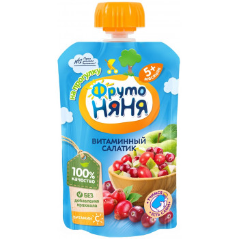 Фруто Няня пюре сашет, витаминный салатик, c 5 месяцев, 90гр (06185)