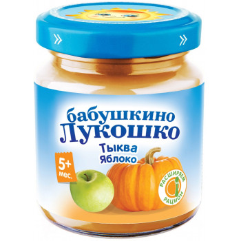 Бабушкино Лукошко пюре, тыква и яблоко, с 5 месяцев, 100гр (02155)