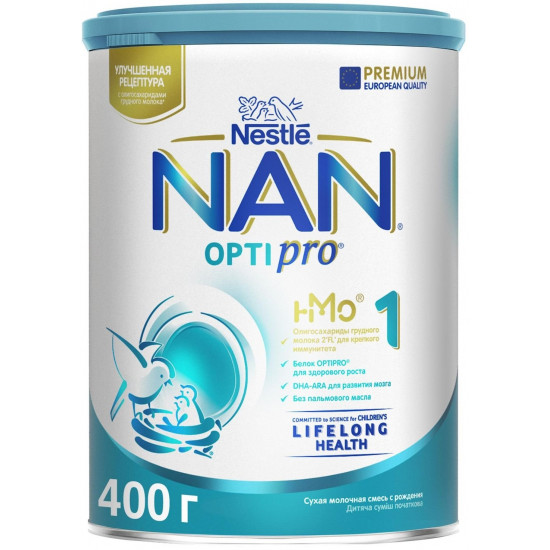 Nestle NAN OPTIPRO сухая молочная смесь #1, с рождения, 400гр (15083)