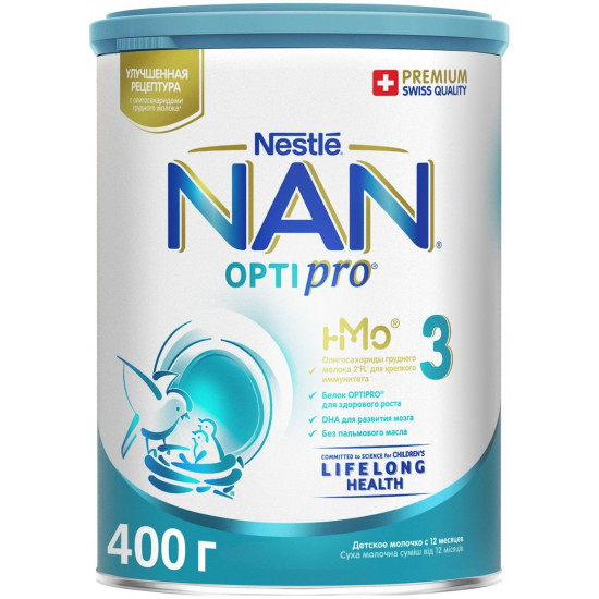 Nestle NAN OPTIPRO сухая молочная смесь #3, с 12 месяцев, 400гр (76175)
