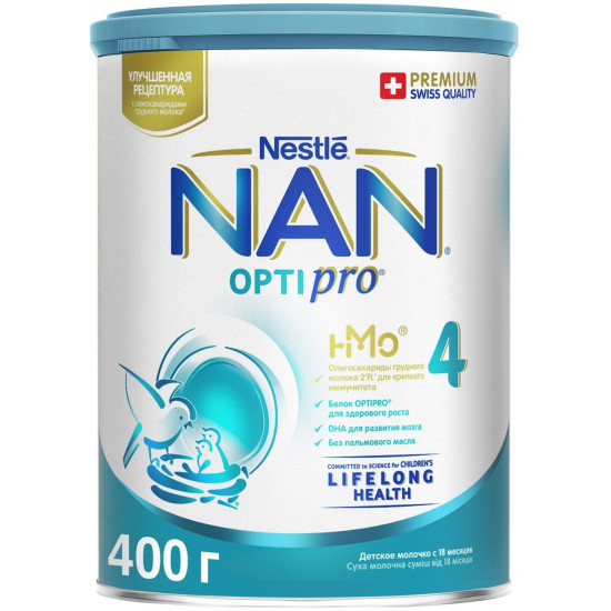 Nestle NAN OPTIPRO сухая молочная смесь #4, с 18 месяцев, 400гр (35460)