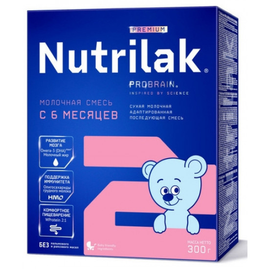 Nutrilak Рremium сухая молочная смесь #2, c 6 месяцев, 300г (20205)