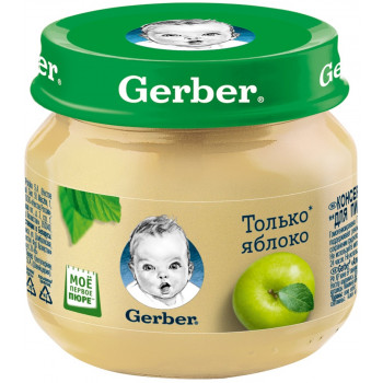Gerber пюре, яблоко, с 4 месяцев, 80гр (78419)
