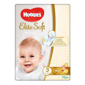 Huggies Elite Soft подгузники #3, 5-9 кг, 80шт (45295)
