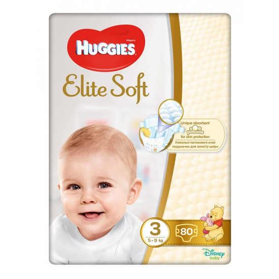 Huggies Elite Soft подгузники #3, 5-9 кг, 72шт (45296)