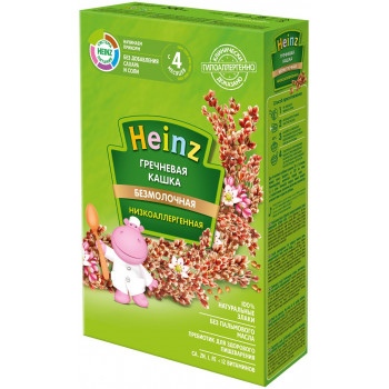 Heinz гречневая каша низкоаллергенная, без молока, с 4 месяцев, 200гр (01459)