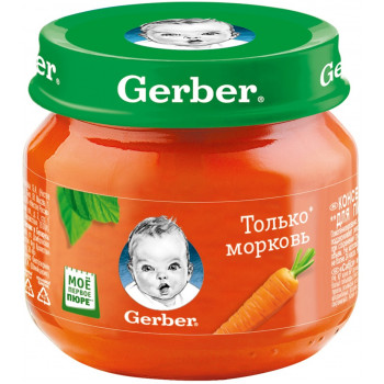 Gerber пюре, морковь, с 4 месяцев, 80гр (78426)
