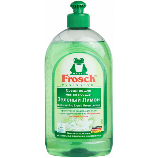 Frosch средство для мытья посуды, Зеленый Лимон, 500мл (61833)