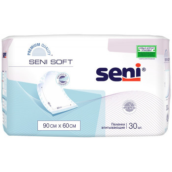 Seni Soft  пеленки одноразовые для детей, взрослых и лежачих больных, 2 капли, 90x60 см, 30шт (91295)
