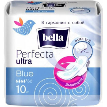 Bella Perfecta ultra blue гигиенические прокладки, 4+ капель, 10шт (02931)