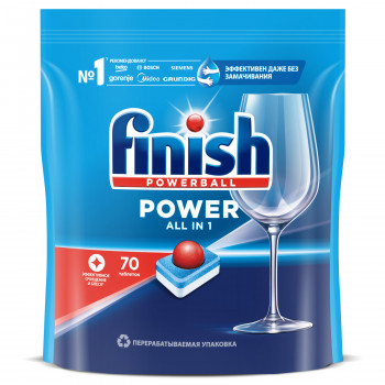 Finish Power All-in-1 таблетки для посудомоечной машины, 70шт (63257)
