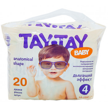 Tay-Tay Baby подгузники #4, 10-15 кг, 20шт (90173)
