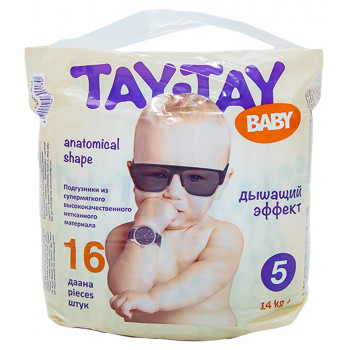 Tay-Tay Baby подгузники #5, 14+кг, 16шт  (90180)