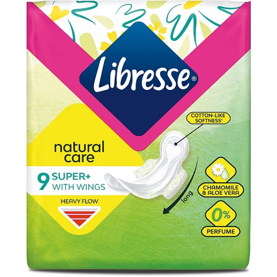 Libresse natural care super гигиенические прокладки, 5 капель, 9шт (23744)