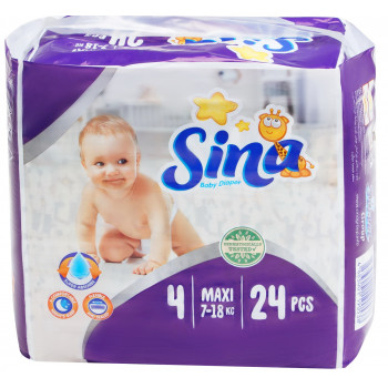 Sina Maxi #4 подгузники, 7-18кг, 24шт (90538)