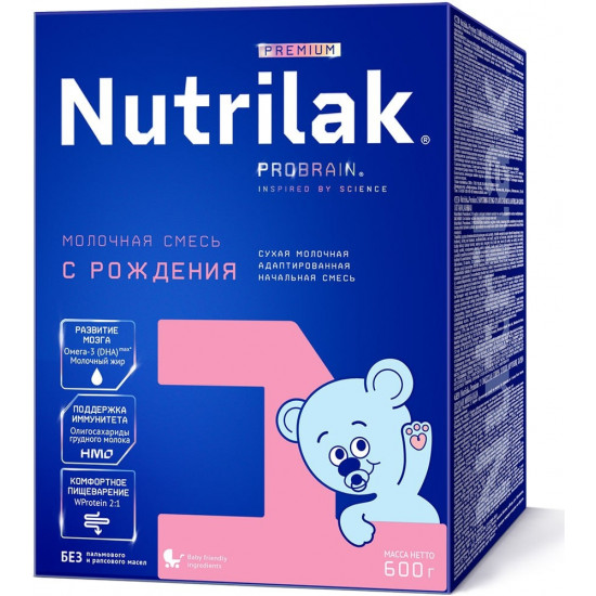 Nutrilak Premium Probrain сухая молочная смесь #1, с 0-6 меяцев, 600гр (20434)