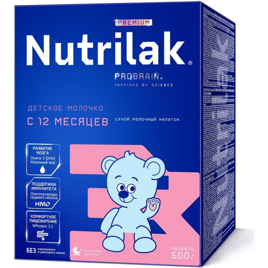 Nutrilak Premium Probrain сухая молочная смесь #3, с 12 месяцев, 600гр (20458)