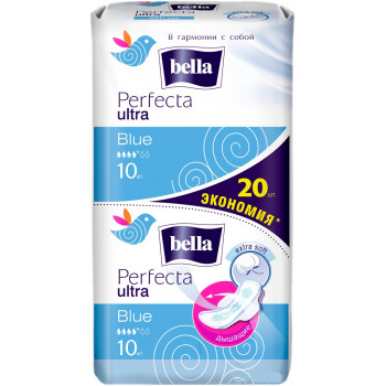 Bella Perfecta ultra blue гигиенические прокладки, 4+ капли, 20шт (05888)