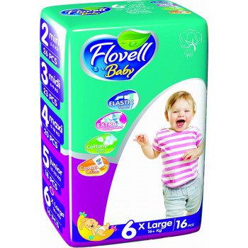 Flovell Baby подгузники #6, 16+ кг, 16шт (22177)